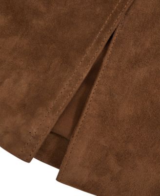 Women's Suede Straight-Fit Midi Skirt