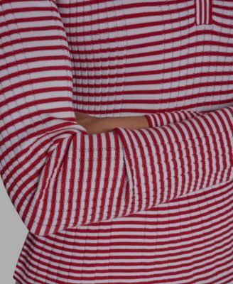 Women's Collared Striped Polo Top