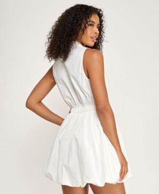 Juniors' Collared Mini Bubble Dress