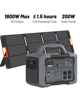 1024Wh-1800W Portable Power Station with 200W Foldable Solar Panel