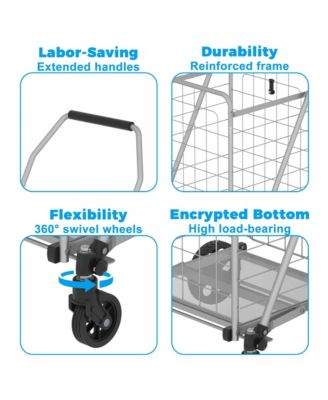 Foldable Heavy Duty Shopping Cart - Grocery Cart on Wheels with Waterproof Oxford Bag for Laundry, Garden, Camping