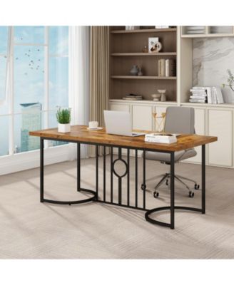 71 Inch Large Dining Table for 6-8 People Rectangular Wood Kitchen Table-Rustic