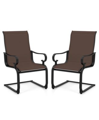 Patio Dining Chairs Set of 4 C-Spring Motion Patio Chairs w/ Metal Frame