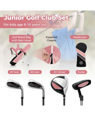Junior Complete Golf Club Set with Rain Hood, Right Hand, Ages 8-10