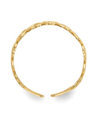 Solid 10k Gold Alternating Open Hearts Adjustable Toe Ring