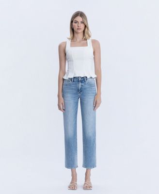 Women's High Rise Ankle Straight Jeans