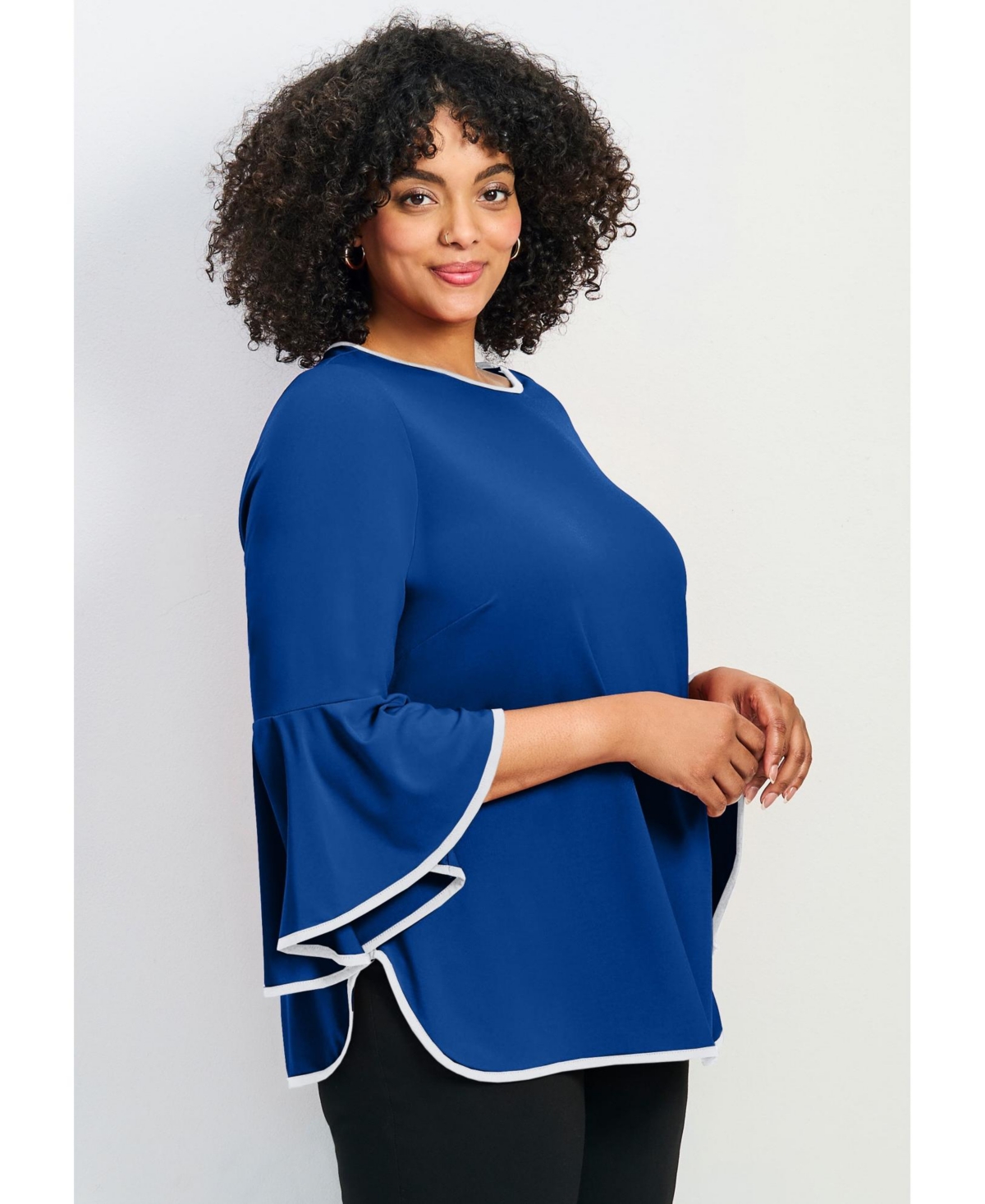 Avenue Women's Ivana Contrast Bell Sleeve Top