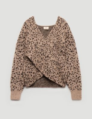 Women's Betty Wool Blend Patterned Wrap Jumper