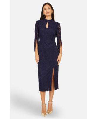 Women's Lace Fitted Midi Dress
