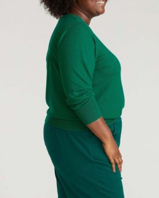 Women's Plus Size Fine Knit Crew Sweater