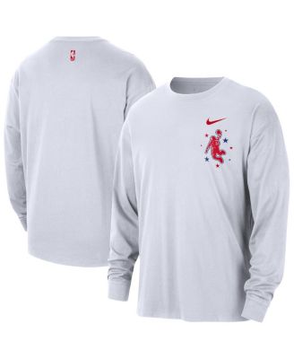 Men's White Houston Rockets 2025/26 City Edition Remix Essential Logo Long Sleeve T-Shirt