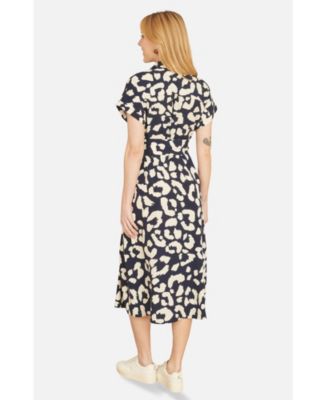 Women's Abstract Animal Print Relaxed Midi Dress