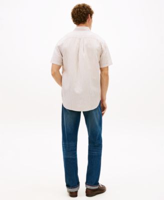 Men's Regular Linen-Blend Bengal Stripe Shirt