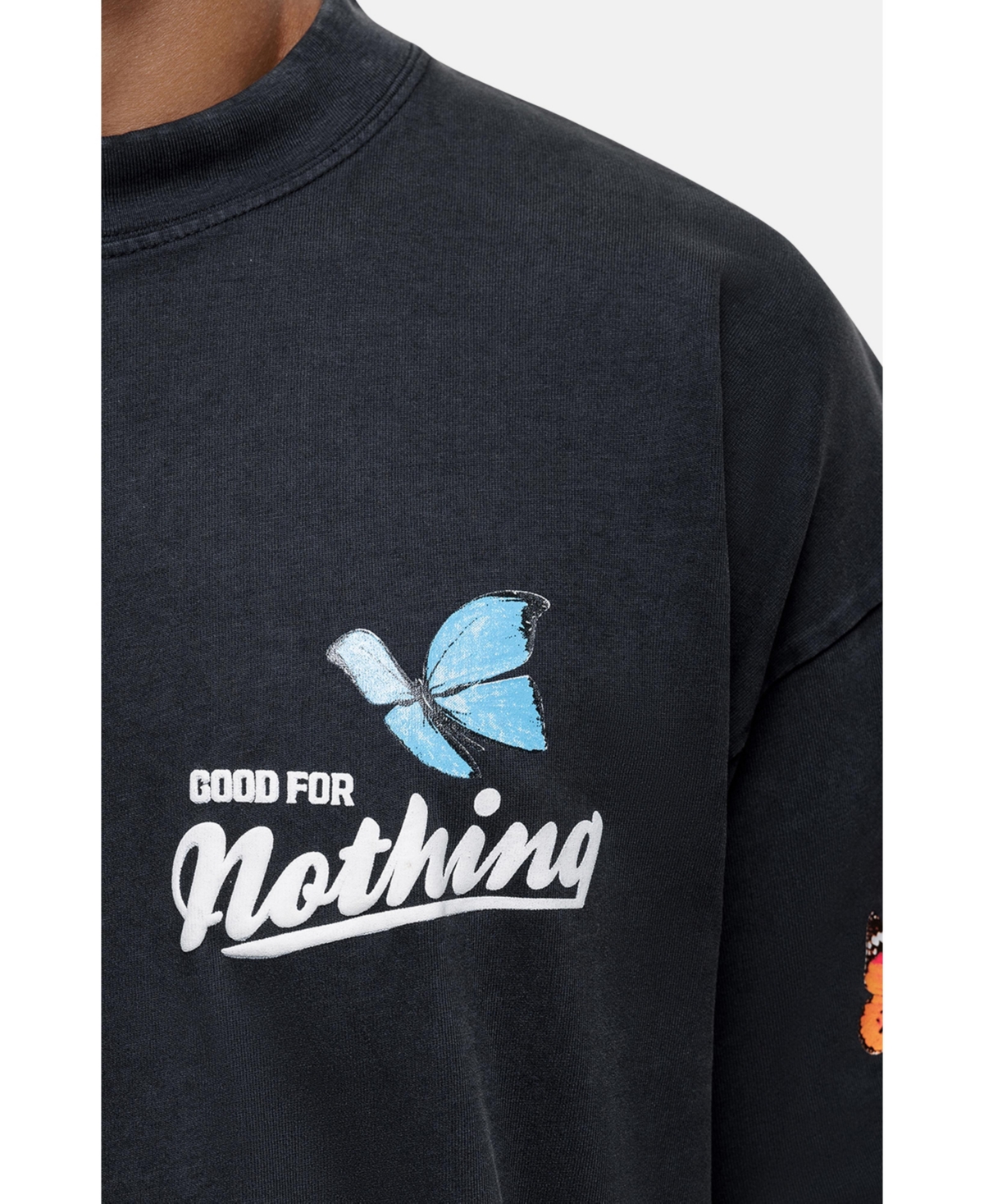 Good For Nothing Men's Flight Butterfly Print Relaxed Tee