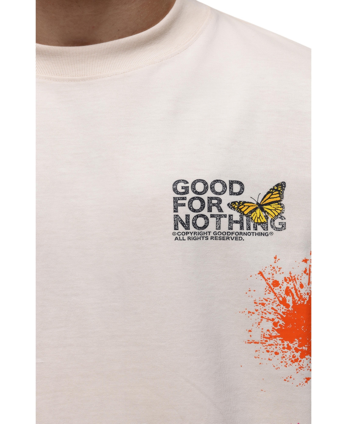 Good For Nothing Men's Women's Pigment Paint Cream T-shirt