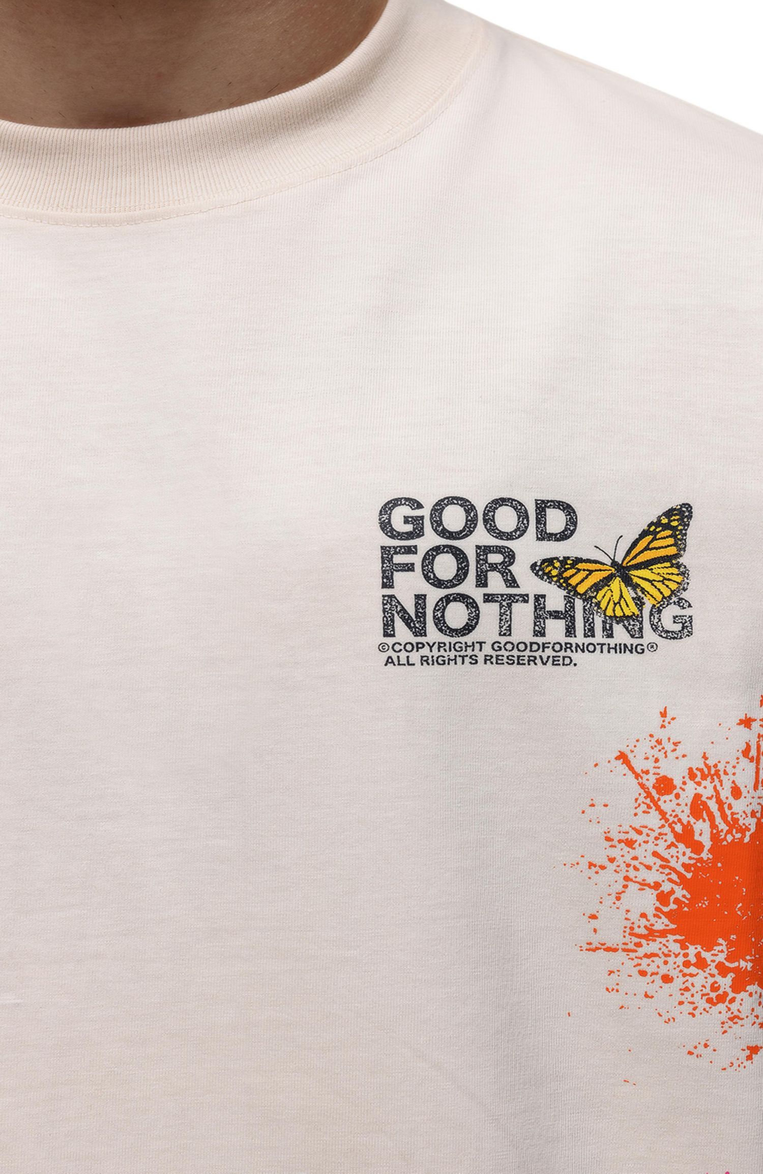 Men's Pigment Paint Cream T-shirt