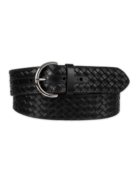 Женский ремень Cole Haan Woven Leather, цвет: Чёрный