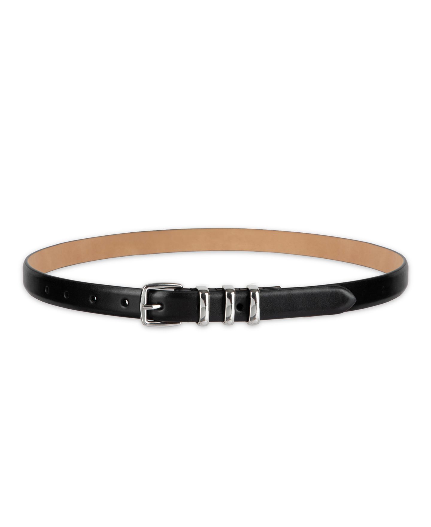 Женский ремень Cole Haan Skinny Triple Metal Keeper Dress Belt, цвет: Чёрный — фото 5