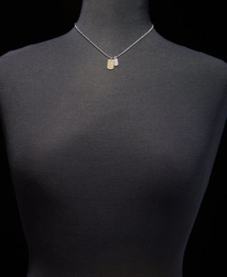 Two-Tone Logo Charm Pendant Necklace