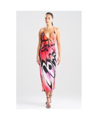 Women's Butterfly - Linen Blend Open Back Slip Dress