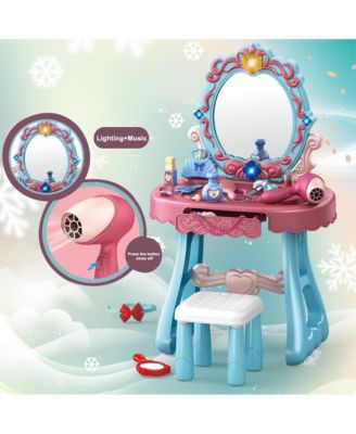 Musical Light-Up Vanity Gift Set with 29-Piece Pretend Play Makeup Toy for Girls