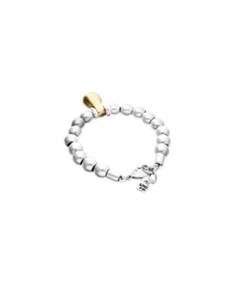 Bracelet with Medium Sterling Silver Alloy Shapes of Balls and Big Shaped Ball in Gold 18k