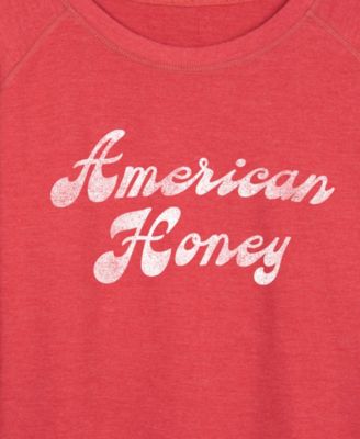 Plus Size Instant Message American Honey French Terry Graphic Crewneck T-Shirt