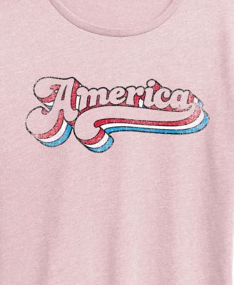 Plus Size Instant Message America Retro Graphic Crewneck T-Shirt