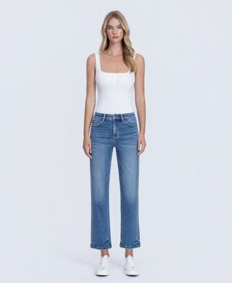 Women's High Rise Crop Straight Jeans
