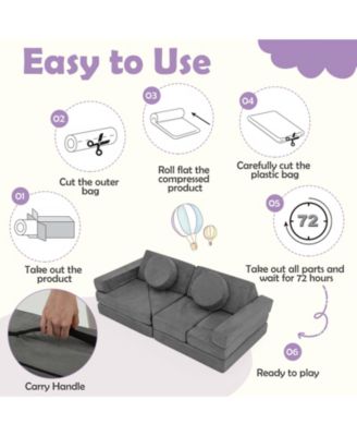 14 Piece Foam Modular Feature Play Couch Set