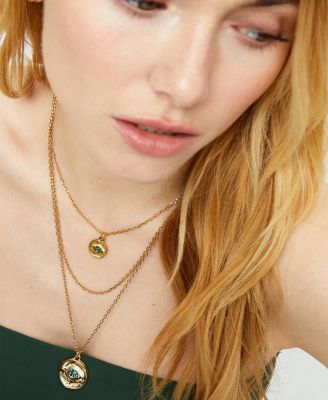 Two Eye Charms with Triple Necklace