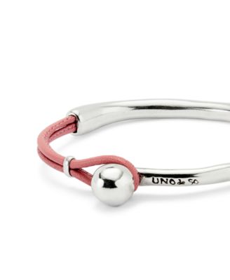 Semi-Rigid Pink Leather Bracelet