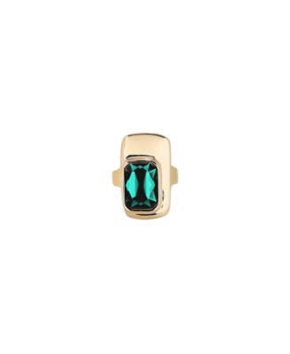 Green Faceted Crystal Ring