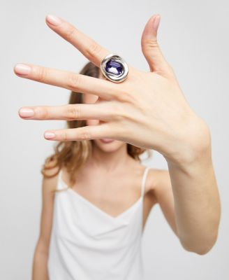 Purple Facted Glass Ring