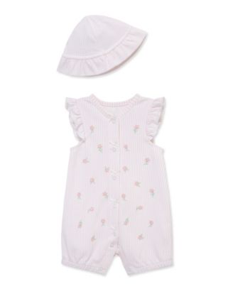 Baby Girls' Picnic Romper & Hat, 2-Piece Set