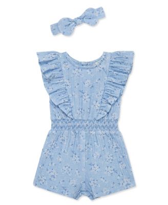 Baby Girls' Bouquet Romper & Headband, 2-Piece Set
