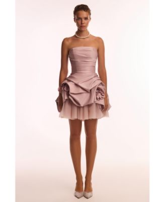 Womens Rosette mini dress in misty rose