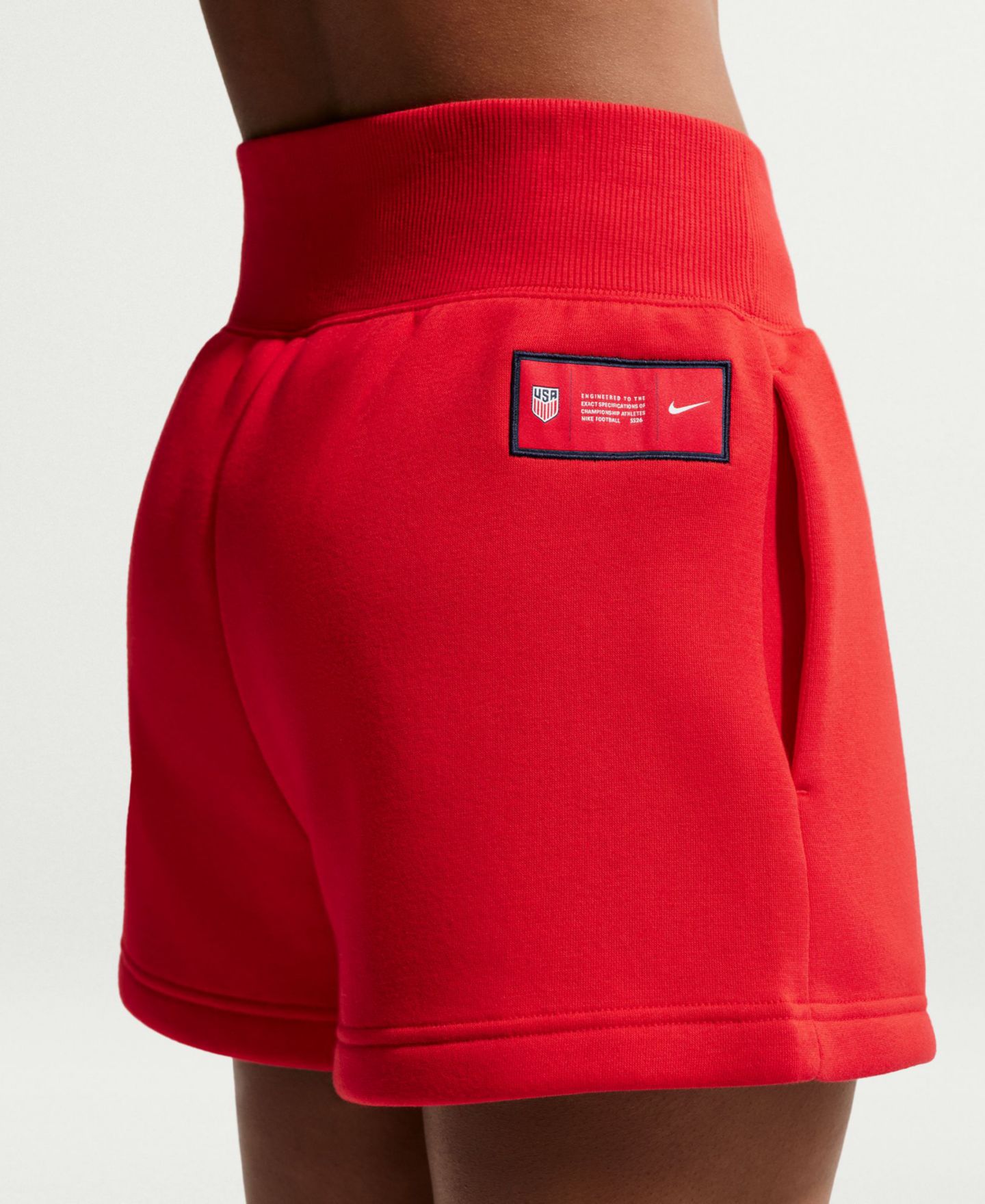 Женские шорты Nike Usmnt Soccer Phoenix High-Waisted, цвет: Красный — фото 3