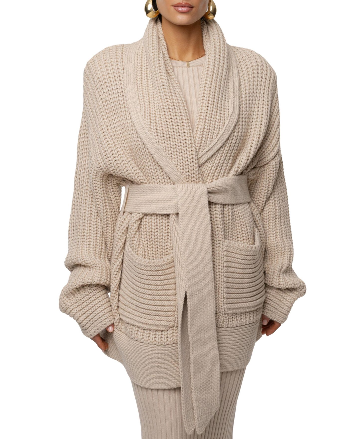 Женский кардиган JLUXLABEL Hazel Knit, цвет: Слоновая кость — фото 4