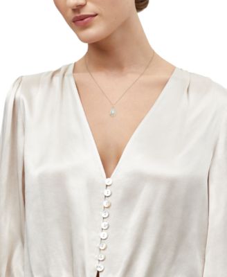 Lab Grown Opal (7/12 ct. t.w.) & Lab Grown White Sapphire (1/4 ct. t.w.) Pendant Necklace in 14k Yellow Gold-Plated Sterling Silver