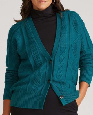Plus Size Cable Knit Cardigan