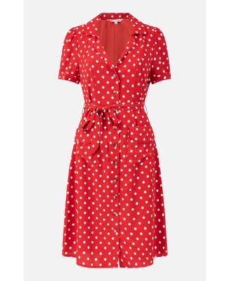 Women's Retro Shirt Polka Dot Dress