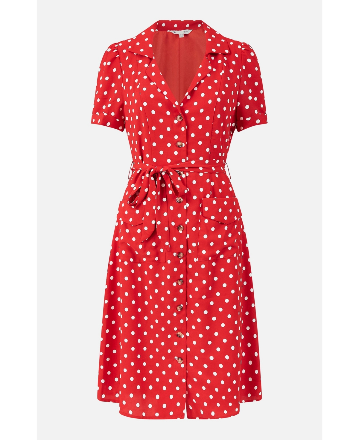 Yumi Women's Retro Shirt Polka Dot Dress