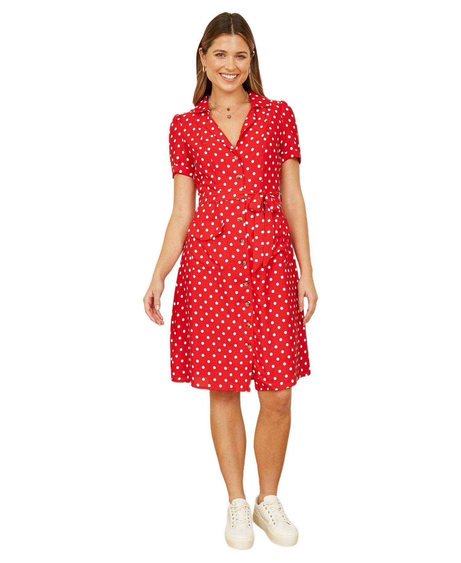 Women's Retro Shirt Polka Dot Dress