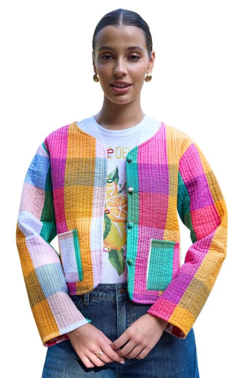 Женские куртки Yumi Women's Collar Reversible Cotton Quilted Jacket