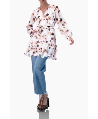 Women's Ruffled Skirt Short Floral Print Dress