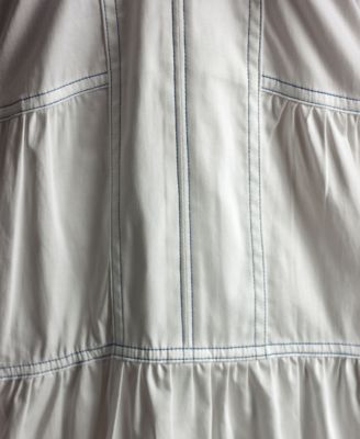 Women's V-Neck Contrast-Stitch Mini Dress