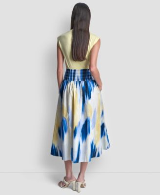 Women's Abstract Geometric Print Midi Skirt