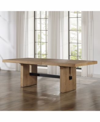 Macai 9-Pc. Wood Dining Set (Rectangular Table + 8 Upholstered Side Chairs)