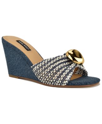 Women's Nessla Woven Ornamented Slip-On Wedge Sandals
